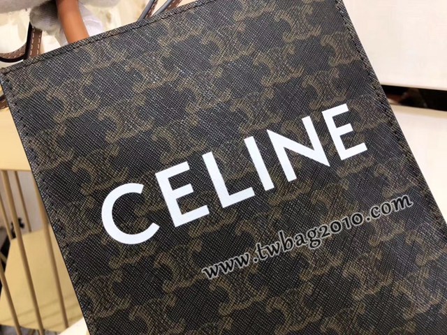 Celine專櫃2023春夏新色MiNi號豎款手袋 賽琳CABAS TRIOMPHE帆布迷你手提托特包 sldj2360